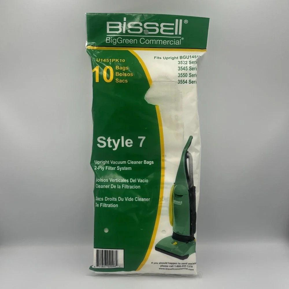 10 Bissell Upright Vacuum Cleaner Bags Style 7 BGU1451T fits 3522 3545 3550 3554